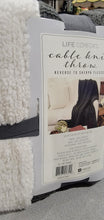 Load image into Gallery viewer, Life Comfort Cable Knit Sherpa Throw Dark Gray Cotton 50” X 60”