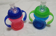 Load image into Gallery viewer, Nuby Two-Handle No-Spill Super Spout Grip N' Sip Cup, Blue/Green, and Red/Purple