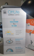 Load image into Gallery viewer, OttLite LED Table Lamp, Black - 3 Brightness levels, Adjustable Knobs, Wireless Charging, Touch Control, USB Port (5V, 2.1A)