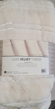 Load image into Gallery viewer, Life Comfort Luxe Velvet Throw Blanket 60in x 70in Vibrant Elegant Design, Soft Cream