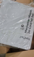 Load image into Gallery viewer, VonShef Stainless Steel Manhattan Cocktail Set includes 4 x Mason Jars, Twisted Bar Spoon, Strainer Lid, 0.5oz / 1oz Measuring Jigger, 18.5oz Shaker, & recipe guide