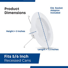 Load image into Gallery viewer, 5/6 in. Integrated LED White Retrofit Recessed Light Trim Dimmable CEC Downlight Daylight 5000K, 6-Pack