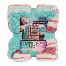 Load image into Gallery viewer, Life Comfort Kids Ultimate Sherpa Fleece Throw, Pink / Light Blue