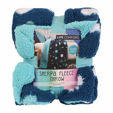 Load image into Gallery viewer, Life Comfort Kids Ultimate Sherpa Fleece Throw, Teal / Dark Blue