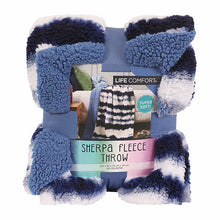 Load image into Gallery viewer, Life Comfort Kids Ultimate Sherpa Fleece Throw, Teal / Dark Blue
