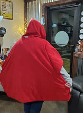 Load image into Gallery viewer, Water-Repellent Reversible Fleece & Microfiber Cape w/ Hood, Red & Black
