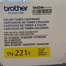 Load image into Gallery viewer, Brother Genuine Standard Yield Toner Cartridge, TN221Y, Replacement Yellow Color Toner, Page Yield Up To 1,400 Pages, TN221