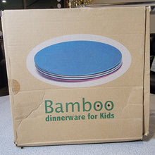 Load image into Gallery viewer, Bamboo Kids Dinnerware Plates, 4 Pack Set, Stackable, 4 Colors
