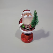 Load image into Gallery viewer, Lighted LED Santa with Tree Mini Shimmer Glitter 3" x 2" Durable Acrylic Snow Globe