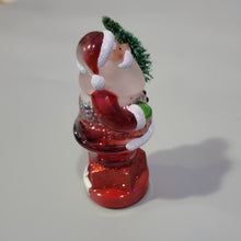 Load image into Gallery viewer, Lighted LED Santa with Tree Mini Shimmer Glitter 3" x 2" Durable Acrylic Snow Globe