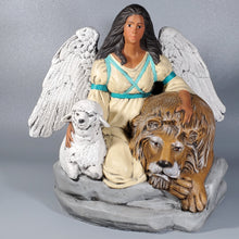 Load image into Gallery viewer, Native America Girl Angel W/ Lion & Lamb, hand painted Collectable figurines #2