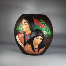 Load image into Gallery viewer, Native America Hand Painted Vase with Man & Woman #8