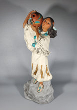 Load image into Gallery viewer, Native American Girl Holding Clay Pot- Standing, Hand Painted Collectable figurine #12
