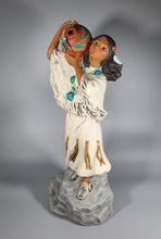 Load image into Gallery viewer, Native American Girl Holding Clay Pot- Standing, Hand Painted Collectable figurine #12