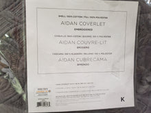 Load image into Gallery viewer, AIDAN Coverlet Embroidered 100% Cotton Shell / 100% Polyester Fill - Size King, Charcoal