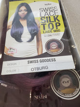 Load image into Gallery viewer, The Stylist Synthetic Lace Front Wig Swiss Lace Silk Top Swiss Goddess (OTBURG)