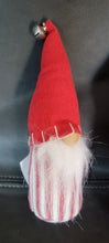 Load image into Gallery viewer, Christmas Gnome, Red/Beige with Ticking, Jingle Bell, Wood Nose 2-Pack