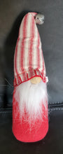Load image into Gallery viewer, Christmas Gnome, Red/Beige with Ticking, Jingle Bell, Wood Nose 2-Pack