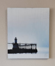 Load image into Gallery viewer, Picture, Wall Art, Decor, Lighthouse, Painted, Wood Grain Box Sign (19"x16"x1")