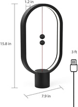Load image into Gallery viewer, Heng Balance lamp, DesignNest, Switch on in mid-air, USB Powered LED Table lamp, Designer Desk lamp, Contemporary Soft Light, (Black)