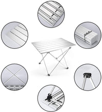 Load image into Gallery viewer, Outry Lightweight Aluminum Folding Table, Portable, (RED, Medium- Unfolded: 22.2" x 15.9" x 16.1")