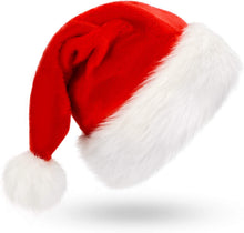 Load image into Gallery viewer, Christmas Hat, Santa Hat, Xmas Holiday Hat for Adults, Unisex Velvet Christmas Hats