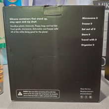 Load image into Gallery viewer, Zip Top 10-piece Reusable Platinum Silicone Food Containers, Made in the USA