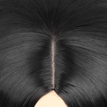 Load image into Gallery viewer, Black Straight Bob Wig, Heat Resistant Synthetic 12 Inch Middle Part Cosplay Halloween