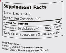 Load image into Gallery viewer, Kids Zahler Junior Chewable 1000IU D3, Kids Great Tasting for Children, 120-Tablets