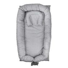 Load image into Gallery viewer, Grey Striped Baby Bassinet, Lounger, Baby Nest for Bed - Breathable Co-Sleeping or Bedroom/Travel