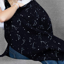 Load image into Gallery viewer, Black Nursing Cover for Breastfeeding - Large with Built-in Burp Cloth & Pocket, Breathable, 360° Coverage