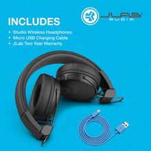 Load image into Gallery viewer, JLab Audio Studio Bluetooth Wireless On-Ear Headphones | 30+ Hr Bluetooth | EQ3 Sound | Black