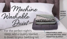 Load image into Gallery viewer, DREAMality Premium Weighted Blanket & Cover, Full Size, Premium Glass Beads - (60''x80'' | 20lbs, Grey Cotton Blanket + Navy Blue Cover)