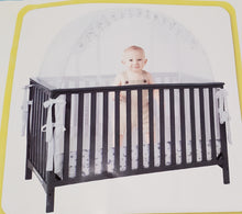 Load image into Gallery viewer, Baby Crib Pop up Tent: Premium Baby Bed Canopy Netting Cover - See Through Mesh Top Nursery Mosquito Net - Stylish and Sturdy Infant Crib Tent Net