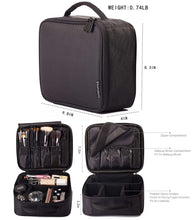 Load image into Gallery viewer, ROWNYEON Makeup Train Case Makeup Bag Organizer Travel Makeup Case Cosmetic Bag Professional Portable Storage Bag for Cosmetics 9.8'' Mini Black