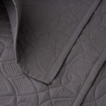 Load image into Gallery viewer, AIDAN Coverlet Embroidered 100% Cotton Shell / 100% Polyester Fill - Size King, Charcoal