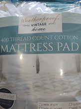 Load image into Gallery viewer, Weatherproof Vintage Home King Size Mattress Pad, waterproof silent backing