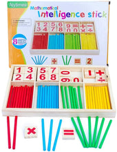 Load image into Gallery viewer, Alytimes Counting Stick Calculation Math Educational Toy, Wooden Number Cards and Counting Rods Box
