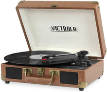 Load image into Gallery viewer, Victrola Bluetooth Suitcase Record Player 3-Speed Turntable for Vinyl Turntable Records