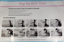 Load image into Gallery viewer, Baby Crib Pop up Tent: Premium Baby Bed Canopy Netting Cover - See Through Mesh Top Nursery Mosquito Net - Stylish and Sturdy Infant Crib Tent Net