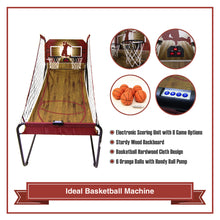 Load image into Gallery viewer, Double-Swish Electronic Basketball Game with 8 Game Options, Six 7-Inch Basketballs, 2 Steel Rims and Inflation Pump
