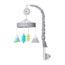 Load image into Gallery viewer, Cloud Island Musical Gray/White Noise Crib Mobile - Adventure Awaits Trees & Mountains