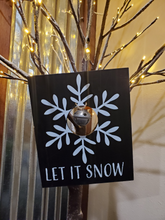 Load image into Gallery viewer, Jaclyn Smith 9" Let It Snow Tabletop Decor with Snowflake and Bell