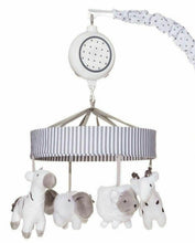 Load image into Gallery viewer, Cloud Island Music & White Noise Crib Mobile Two by Two - - Gray Animals