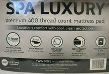 Load image into Gallery viewer, Sealy Sterling Collection Spa Luxury Premium 400 Thread Count Mattress Pad - Twin