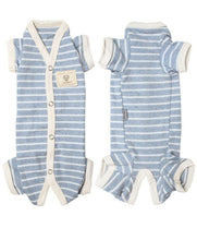 Load image into Gallery viewer, TONY HOBY Female/Male Pet Dog Pajamas Stripes 4 Legged Dog pjs Jumpsuit Soft, SM