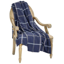 Load image into Gallery viewer, Nautica Home Benchley Chenille Throw Blanket, 60 in x 70 in (Navy Blue)