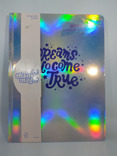 Load image into Gallery viewer, Holographic Journal - "Dreams Do Come True" - Bonus Sticker Sheet Inside
