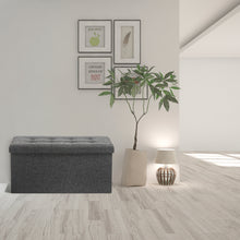 Load image into Gallery viewer, Seville Classics Ottoman Square Two seat Low Foot Rest Foldable Storage

