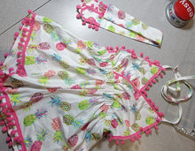 Load image into Gallery viewer, Toddler Pink Pineapple halter top Romper Outfit with Belt, (Size: 100), Approx 2T-3T

